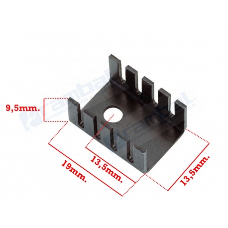 Disipador de calor de 10x15x20 mm, para componentes TO-220