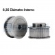 Polea Dentada GT2 60 Dientes Ancho 10mm- 6,35mm Diámetro Int.