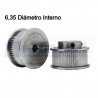Polea Dentada GT2 60 Dientes Ancho 10mm- 6,35mm Diámetro Int.