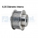 Polea Dentada GT2 60 Dientes Ancho 10mm- 6,35mm Diámetro Int.