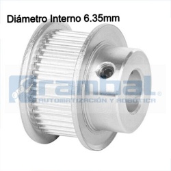 Polea Dentada GT2 30 Dientes Ancho 10mm- 6.35mm Diámetro Int.