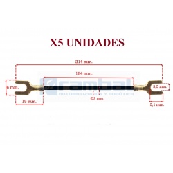 5 Cables conector de Doble Terminal horquilla en U