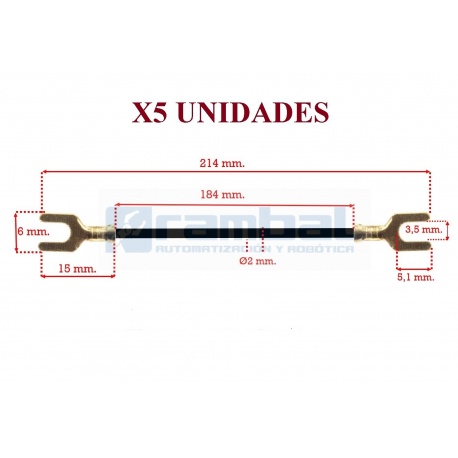 5 Cables conector de Doble Terminal horquilla en U