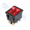 Interruptor doble tipo Rocker KCD3 15A/250V Rojo