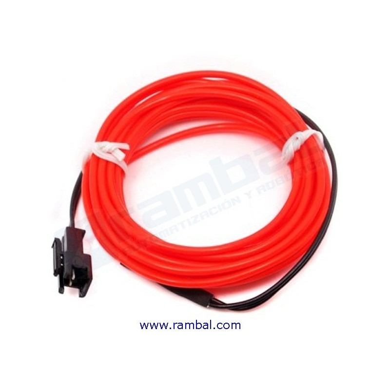 El Wire - Rojo Fosforescente 2mt