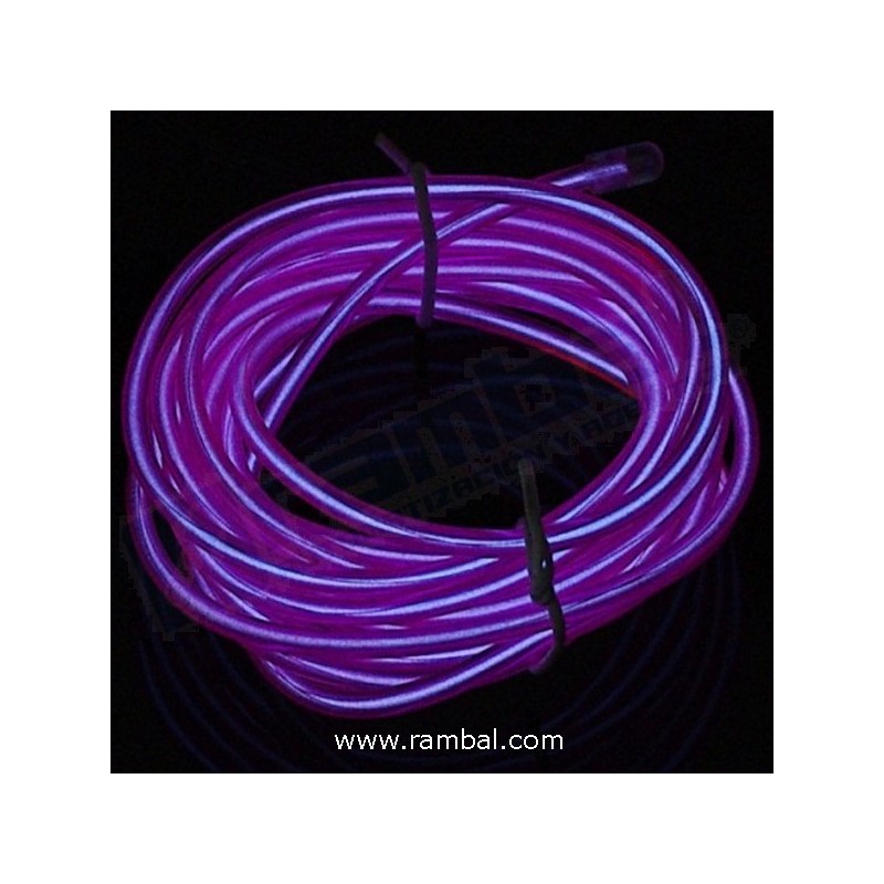 El Wire Neon Purpura Fosforescente 2mt