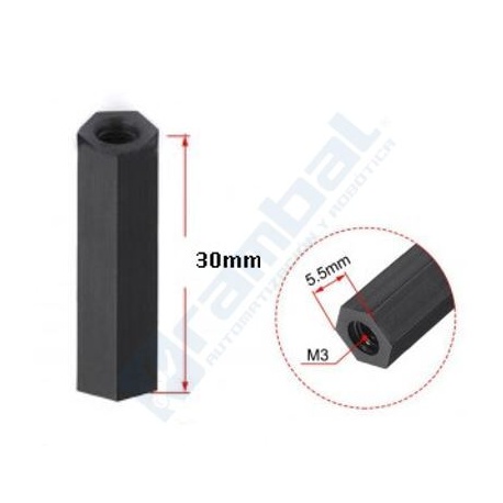 Espaciador Nylon M3 Negro
