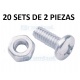 Set 20 Tornillos con Tuerca M3x6mm acero inoxidable