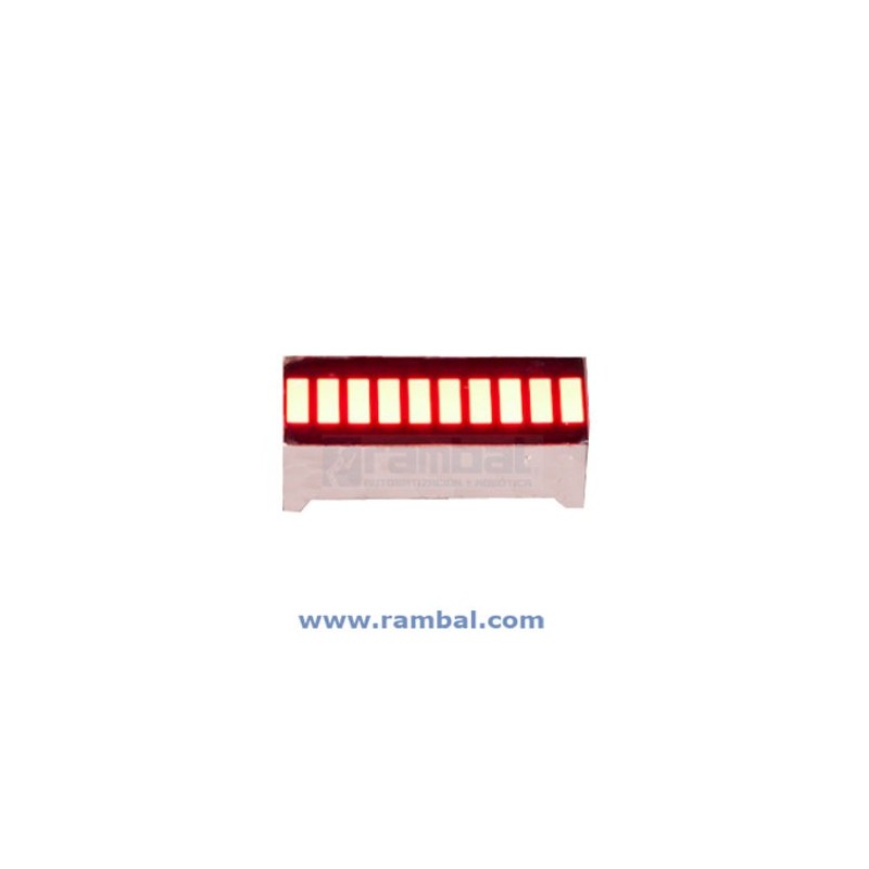 Led 10 Segmentos Modelo Grafico Barra. Color rojo